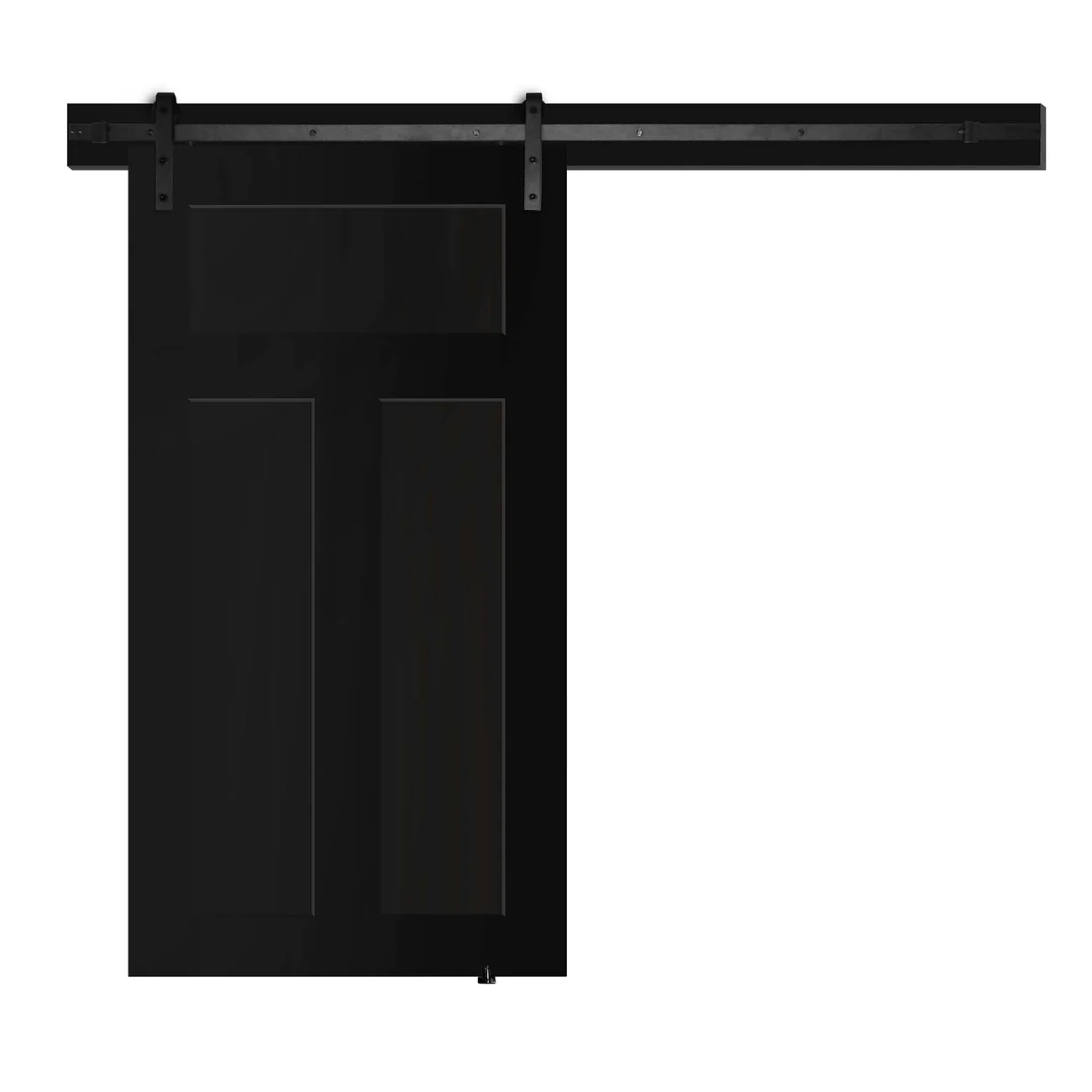 bullet resistant Barn Door tri-panel black black