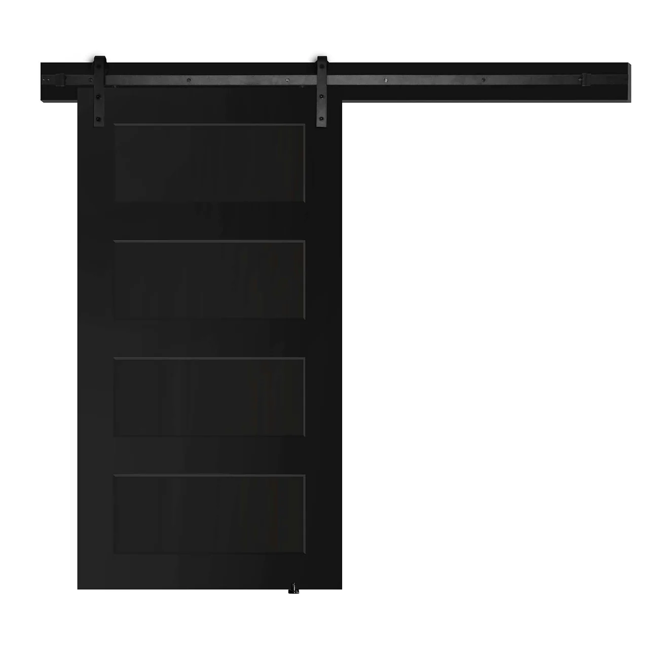 Bullet Resistant Barn Door 4-Panel Black Black