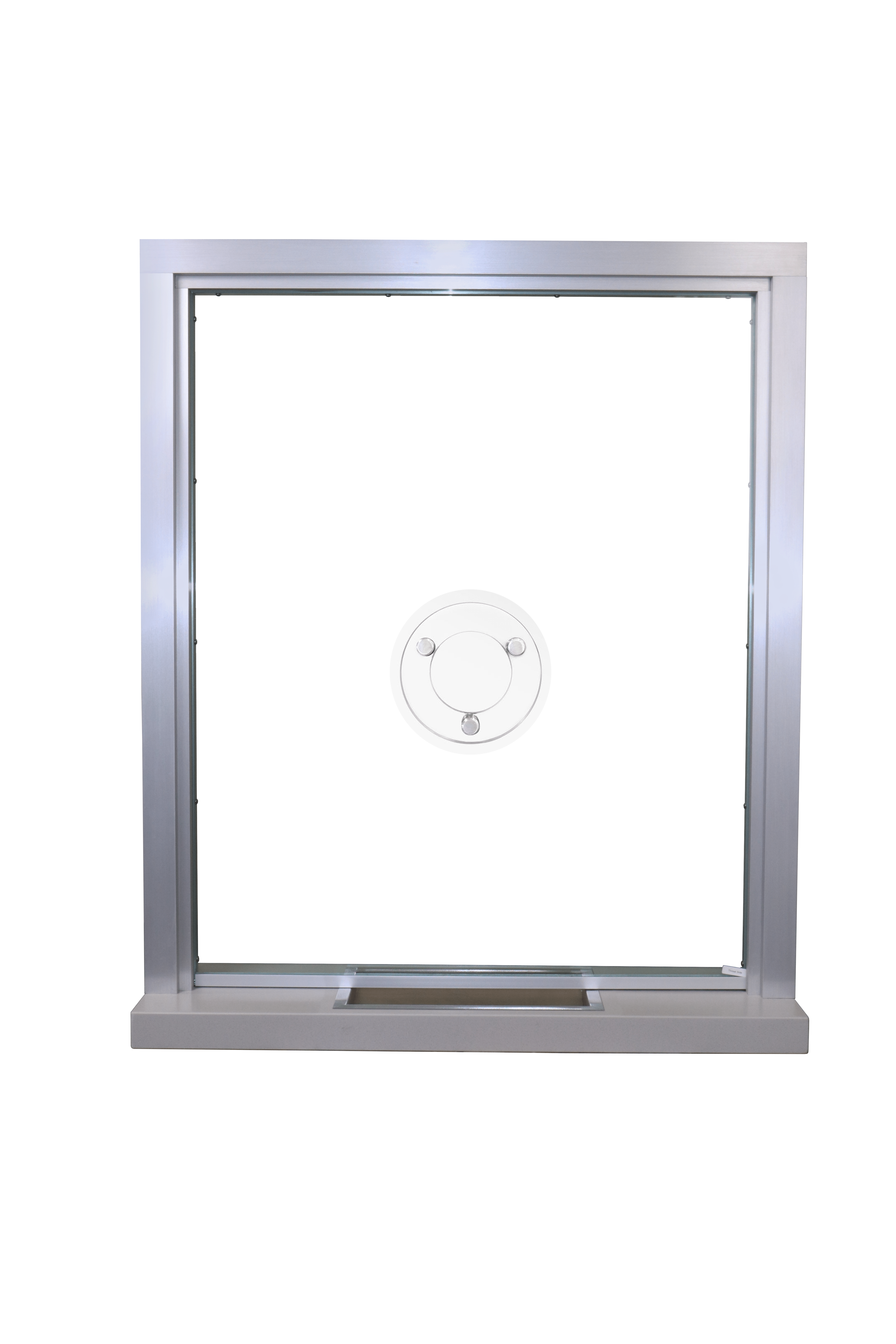 Bullet Resistant Transaction Window Glass Disc Aluminum