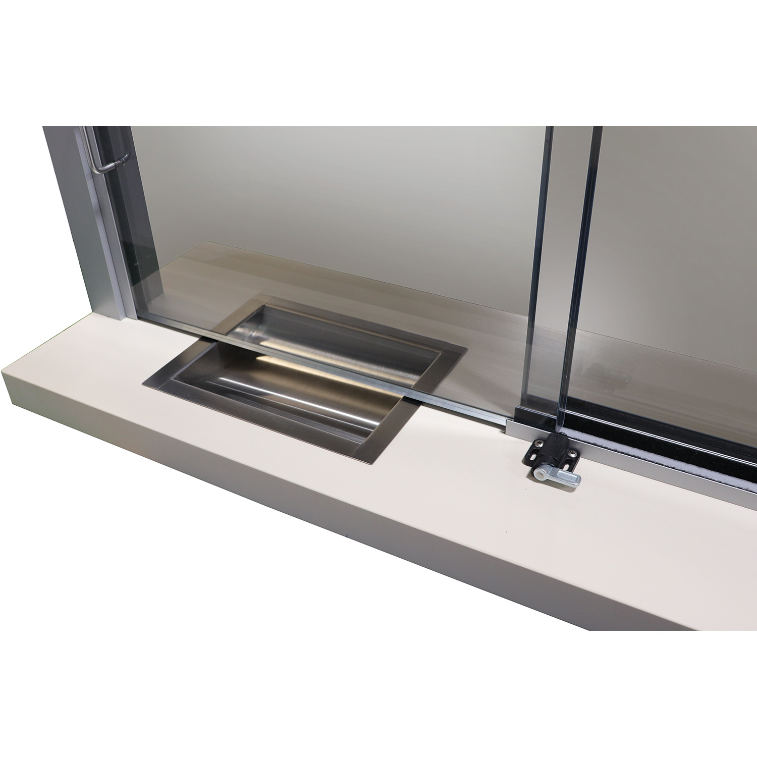 Slider Transaction Window with bullet resistant counter 2